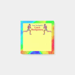 Helle energetische Fußball Thema für den Trainer Post-it Klebezettel