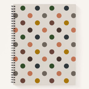 Helle Erdtöne Wald Polka-Punkte-Design Notizblock