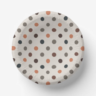 Helle Erdtöne Wald Polka Punkte Design Pappteller