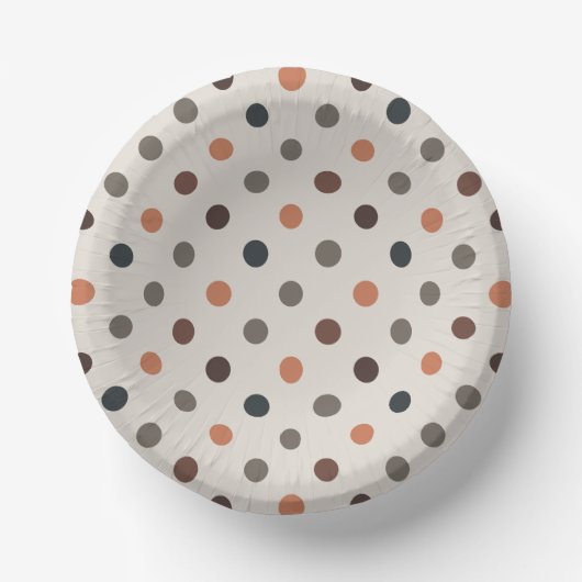 Helle Erdtöne Wald Polka Punkte Design Pappteller (Vorderseite)