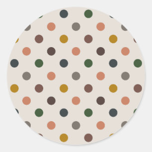 Helle Erdtöne Wald Polka-Punkte-Design Runder Aufkleber