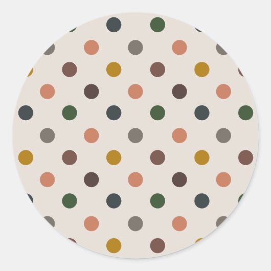 Helle Erdtöne Wald Polka-Punkte-Design Runder Aufkleber (Vorderseite)