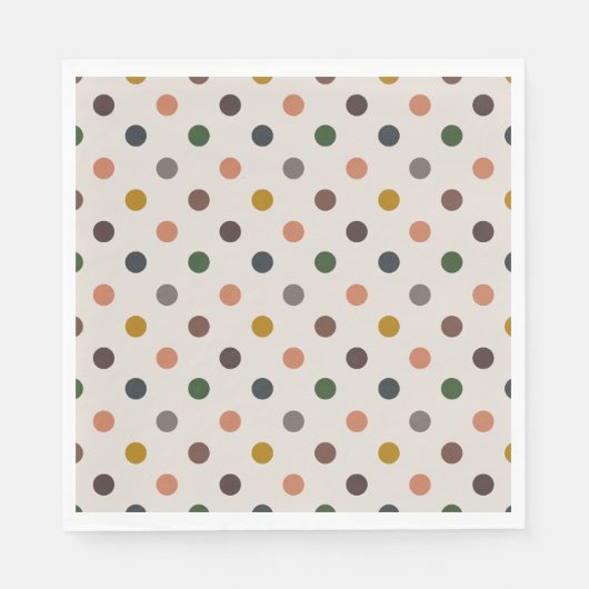 Helle Erdtöne Wald Polka-Punkte-Design Serviette (Vorderseite)