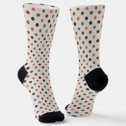 Helle Erdtöne Wald Polka-Punkte-Design Socken (Gewinkelt)