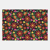 Helle ethnische Blume Fiesta mexikanische Stickere Geschenkpapier Set (Vorderseite)