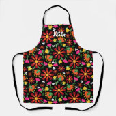 Helle ethnische Blume mexicanische Stickerei Schürze (Vorderseite)