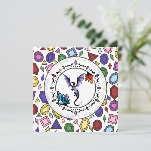 Helle Fantasy Gemstone Elegant Amethyst Dragon (Stehend Vorderseite)