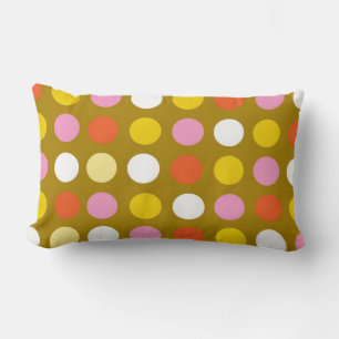 Helle Farb-Punkte. Gelb, rosa und orange. Lendenkissen