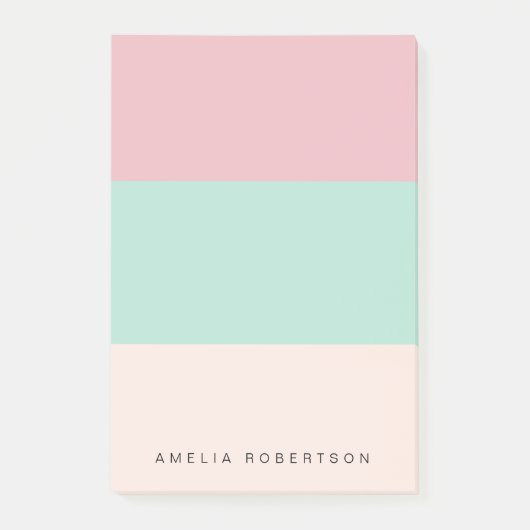 Helle Farbblock-Personalisierung Post-it Klebezettel (Vorderseite)