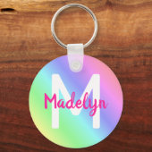 Helle Farbe Gradient Ombre Rainbow Farbname Schlüsselanhänger (Vorderseite)