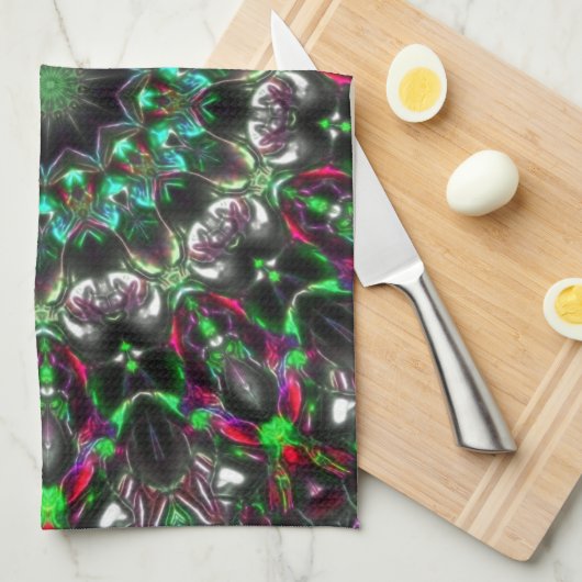 Helle Farbe im Dunkeln im Kaleidoskop im Medaillon Geschirrtuch (Viertel Falte)