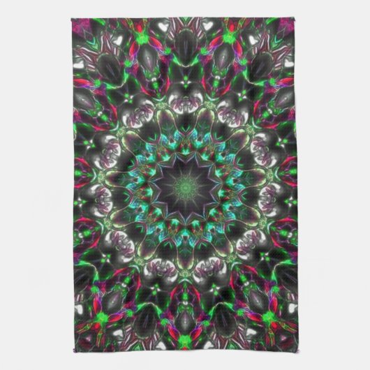 Helle Farbe im Dunkeln im Kaleidoskop im Medaillon Geschirrtuch (Vertikal)