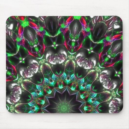 Helle Farbe im Dunkeln im Kaleidoskop im Medaillon Mousepad (Vorne)