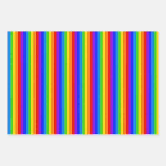 Helle Farbe Kleine Regenbogenstreifen Geschenkpapier Set (Vorderseite 3)