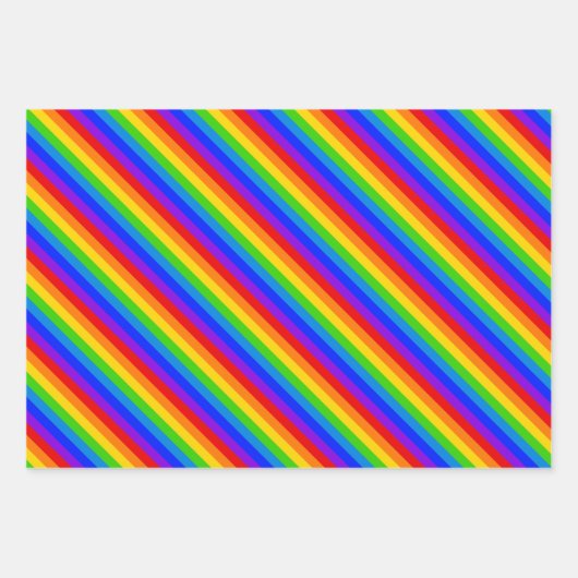 Helle Farbe Kleine Regenbogenstreifen Geschenkpapier Set (Vorderseite 2)