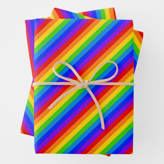 Helle Farbe Kleine Regenbogenstreifen Geschenkpapier Set (Beispiel)