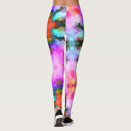 Helle Farbe Rosa Aqua Red Leggings (Rückseite)