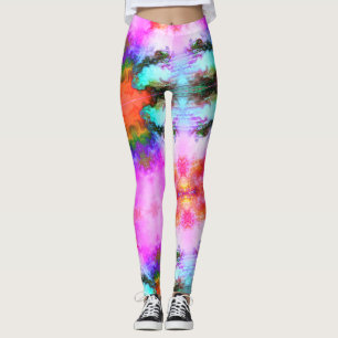 Helle Farbe Rosa Aqua Red Leggings