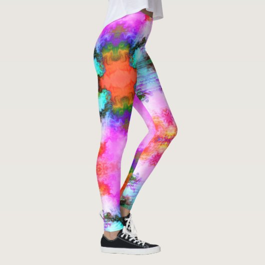 Helle Farbe Rosa Aqua Red Leggings (Rechts)