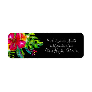 Helle Farbe Tropische Blumen Hibiskus Blätter Luau