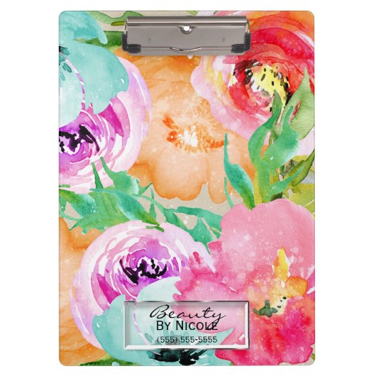 Helle Farbe Wasserfarbe Personalisiert Klemmbrett (Vorderseite)