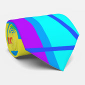 HELLE FARBEN ACHTZÄHIGKEITEN MUSTER 80er & NAME Krawatte (Gerollt)