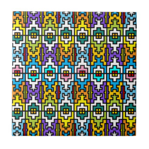 Helle Farben Afrikanisches Muster Fliese