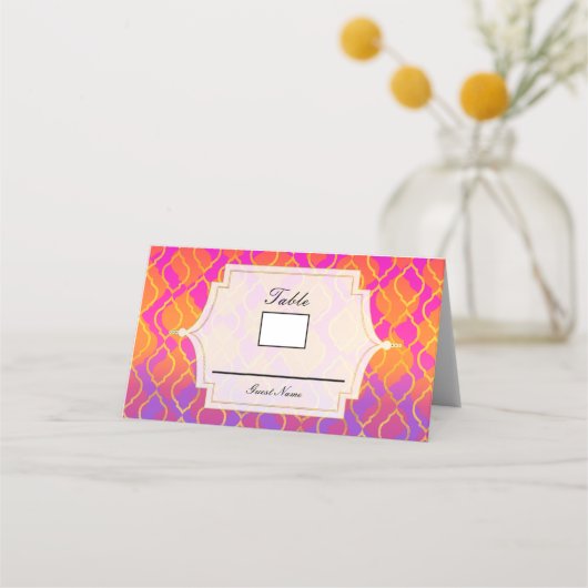 Helle Farben arabische marokkanische Platzkarte (Rückseite)