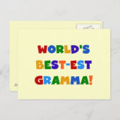 Helle Farben des Gut-est Gramma der Welt Postkarte (Vorne/Hinten)