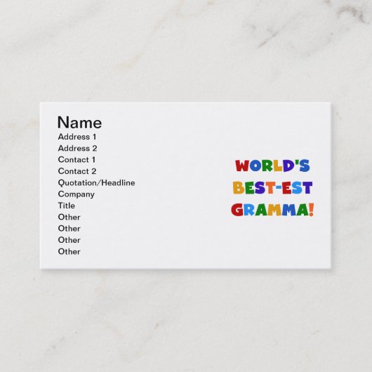 Helle Farben des Gut-est Gramma der Welt Visitenkarte (Vorderseite)