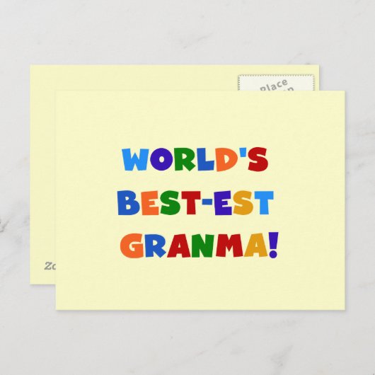 Helle Farben des Gut-est Granma der Welt Postkarte (Vorne/Hinten)