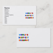 Helle Farben des Gut-est Granma der Welt Visitenkarte (Vorne/Hinten)