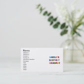 Helle Farben des Gut-est Granma der Welt Visitenkarte (Stehend Vorderseite)