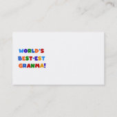 Helle Farben des Gut-est Granma der Welt Visitenkarte (Rückseite)