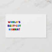 Helle Farben Die besten Nanna Tshirts Visitenkarte (Rückseite)