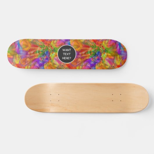 Helle Farben Farbenblindung - Optionaler Text Skateboard (Horizontal)