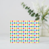 Helle Farben Fun Polka Dots Girly Pattern Postkarte (Stehend Vorderseite)