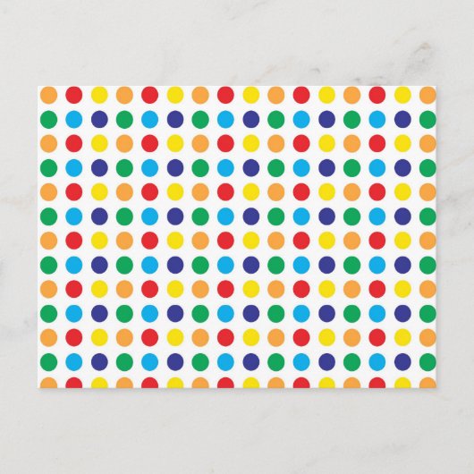 Helle Farben Fun Polka Dots Girly Pattern Postkarte (Vorderseite)
