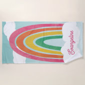 Helle Farben Fun Regenbogen Name Strand Handtuch (Vorderseite)