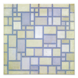 Helle Farben Graue Linien Piet Mondrian Fotodruck