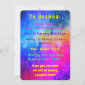 Helle Farben Hund Brille Party Einladung (Rückseite)