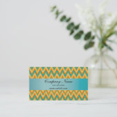 Helle Farben Ikat ZigZag Pocket 2019 Kalender Visitenkarte (Stehend Vorderseite)