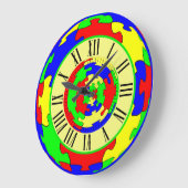 Helle Farben Jigsaw Puzzle Art, römische Zahlen Große Wanduhr (Winkel)