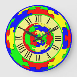 Helle Farben Jigsaw Puzzle Art, römische Zahlen Große Wanduhr