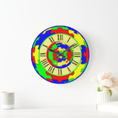 Helle Farben Jigsaw Puzzle Art, römische Zahlen Große Wanduhr (Zuhause)
