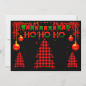 Helle Farben Kariert & Baubles Weihnachten Einladung (Rückseite)