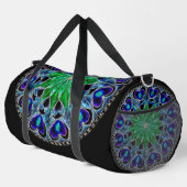 Helle Farben Mandala Green Blue Hearts Duffle Bag (Rechte Ecke)