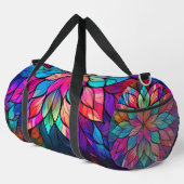 Helle Farben Mandala Pink Aqua gesteinigtes Glas Duffle Bag (Rechte Ecke)