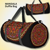 Helle Farben Mandala Red Gold auf schwarz Duffle Bag