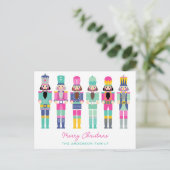 HELLE FARBEN NUTCRACKERS CHRISTMAS POSTKARTE (Stehend Vorderseite)